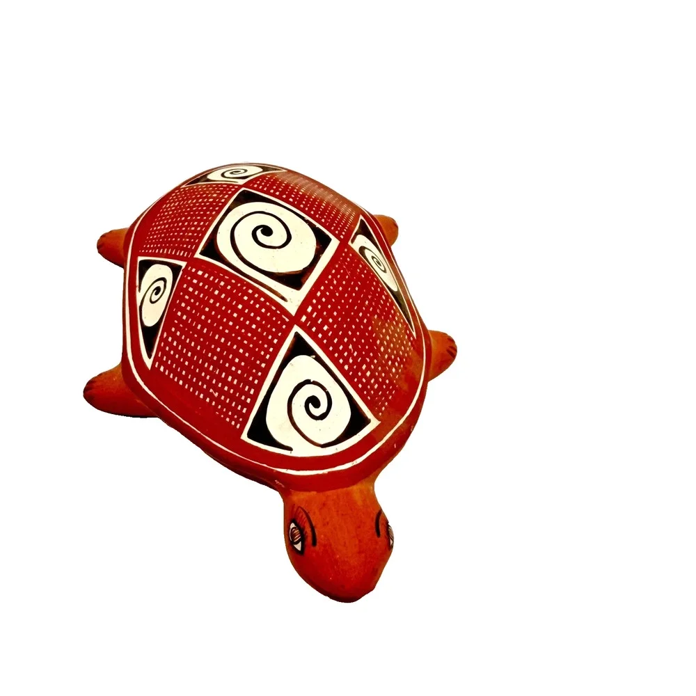 Vintage Turtle Rainmaker Rattle Quibor Lara Venezuela Folk Art Pottery